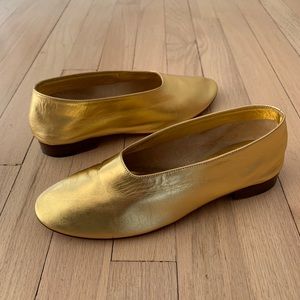 Martiniano Glove Flats gold size 38